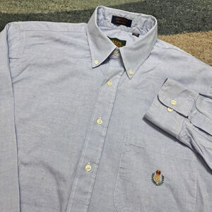 Vintage Chaps Ralph Lauren Shirt Men 16.5 34/35 Blue Long Sleeve Button Up